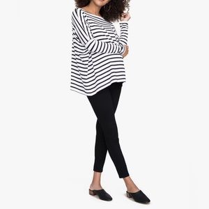 HATCH Collection® Maternity Long-Sleeve Tee, White Multi, Size 1, NWT